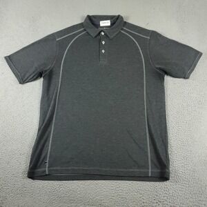 Tommy Bahama Polo Shirt Mens Large Gray Casual Short Sleeve *